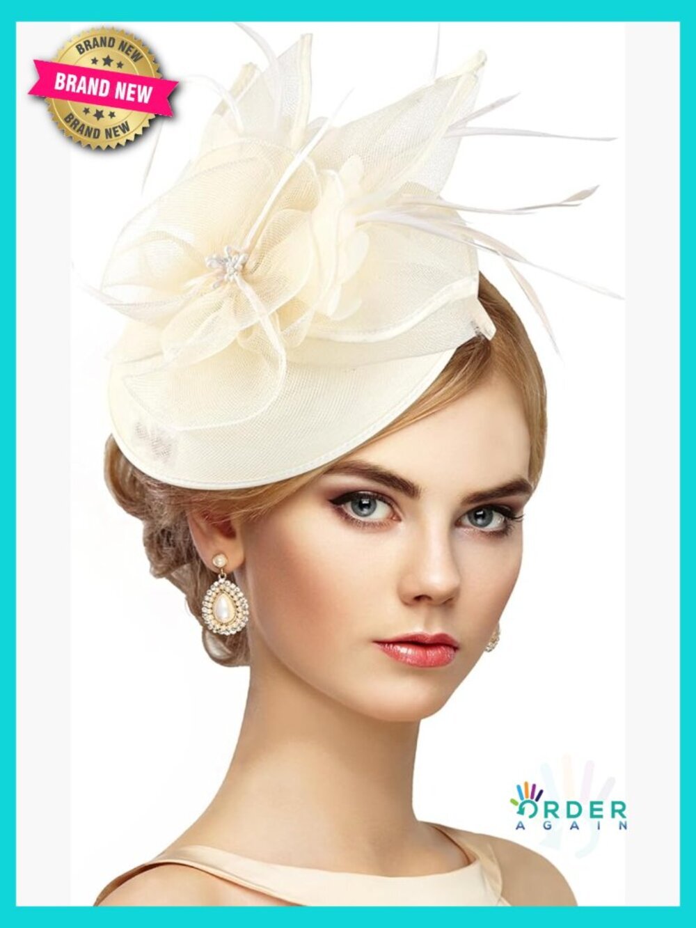 Fascinator Hat with Feathers and Hair Clip for Tea Parties Weddings Kentucky